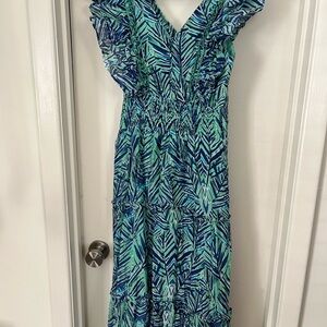 Blue and Green Maxi Dress